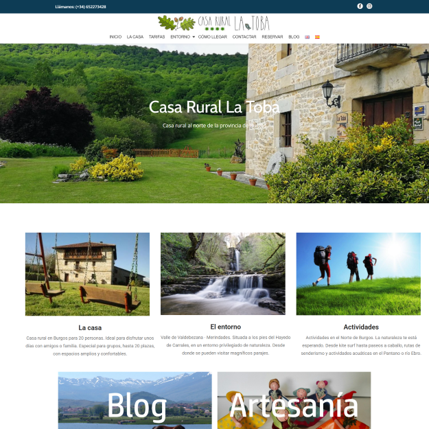diseño web de casa rural con calendario de disponibilidad y reserva online