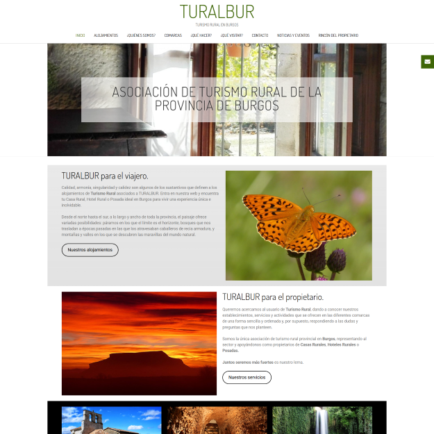 diseño web de portal de alojamientos de turismo rural