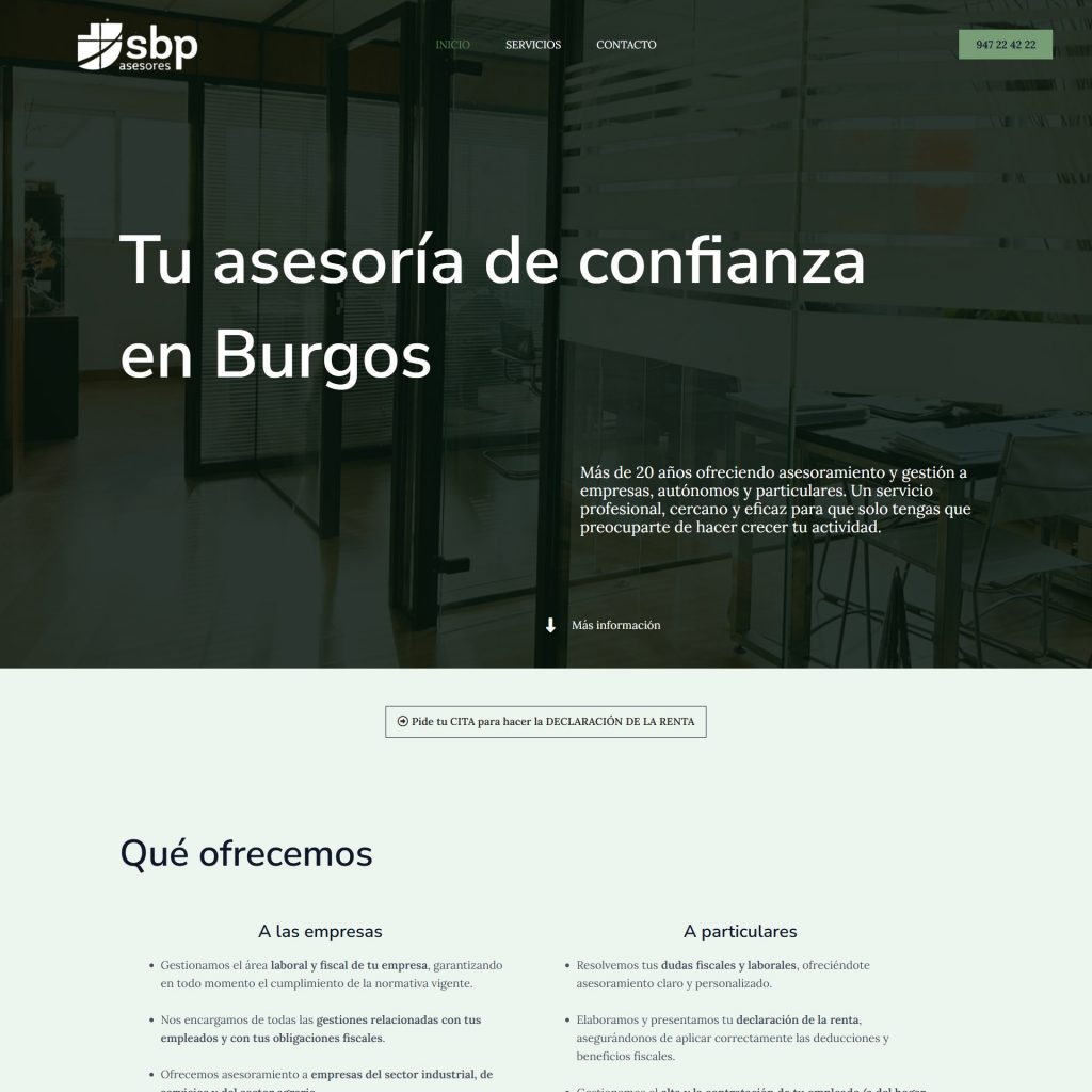 proyecto web asesoría o gestoría