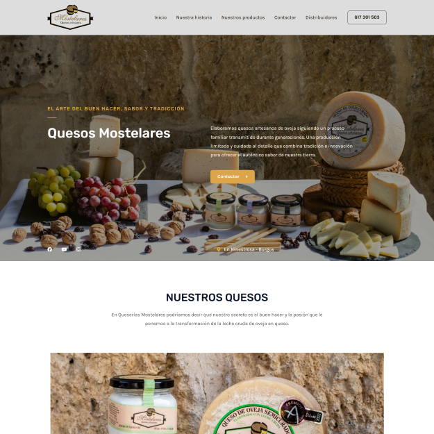 proyecto web quesería empresa alimentación venta producto artesanal